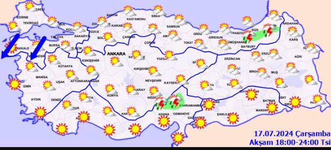 Kars ve Ardahan çevreleri için sağanak uyarısı 34